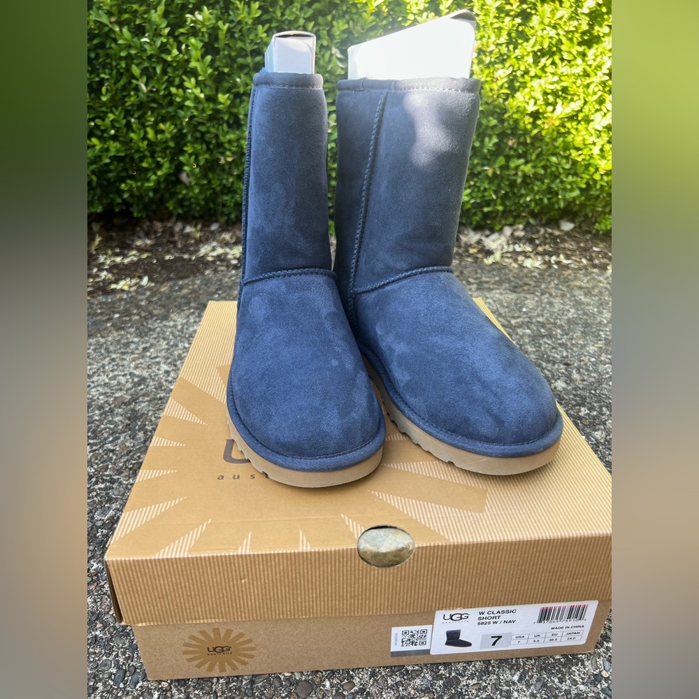 UGG Navy Suede Classic Boots